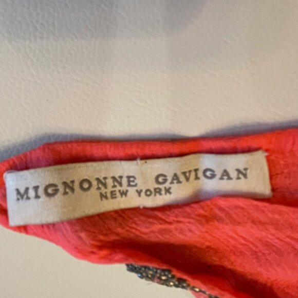 Mignonne Gavigan Scarf Necklace in Coral and Pewter Beading - Picture 2 of 6